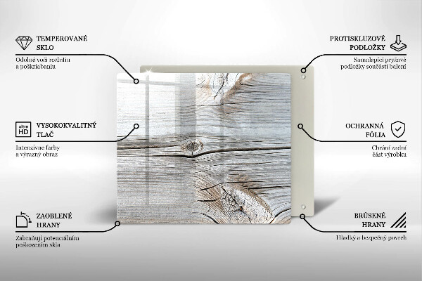 Kuchynská doska zo skla Svetlá štruktúra dreva