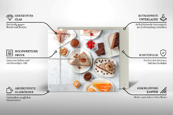 Kuchynská doska zo skla Sladkosť koláča