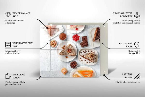 Kuchynská doska zo skla Sladkosť koláča