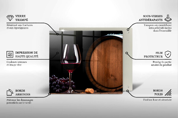 Kuchynská doska zo skla Sudový pohár na víno