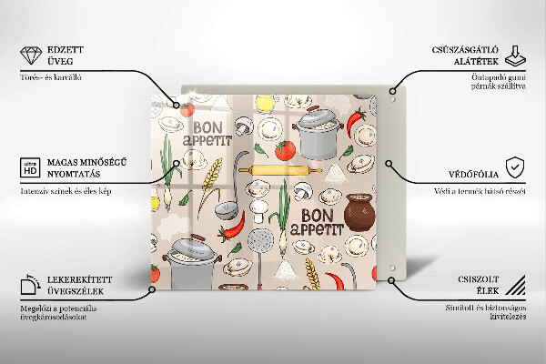 Kuchynská doska zo skla Kuchyňa ilustrácie