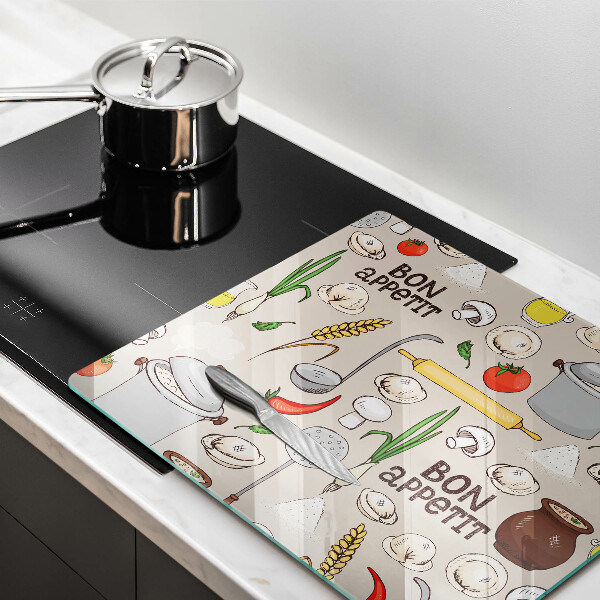 Kuchynská doska zo skla Kuchyňa ilustrácie