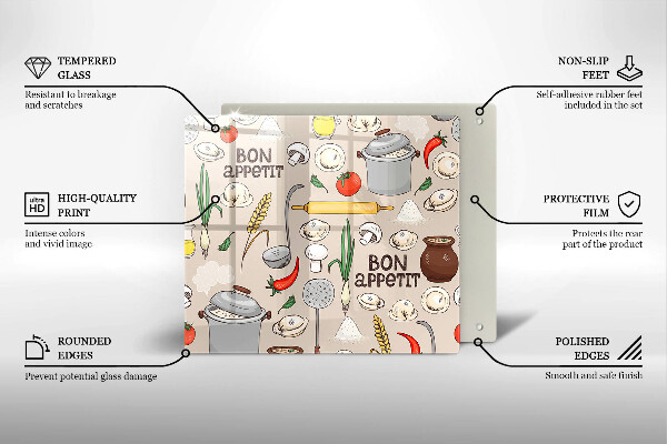 Kuchynská doska zo skla Kuchyňa ilustrácie