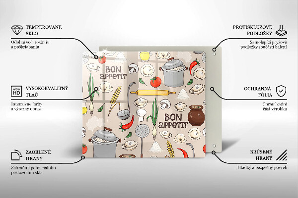 Kuchynská doska zo skla Kuchyňa ilustrácie