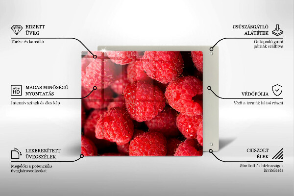 Kuchynská doska zo skla Malinové ovocie