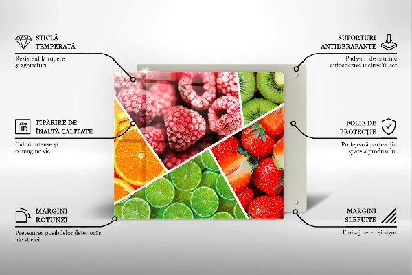 Kuchynská doska zo skla Farebné ovocie