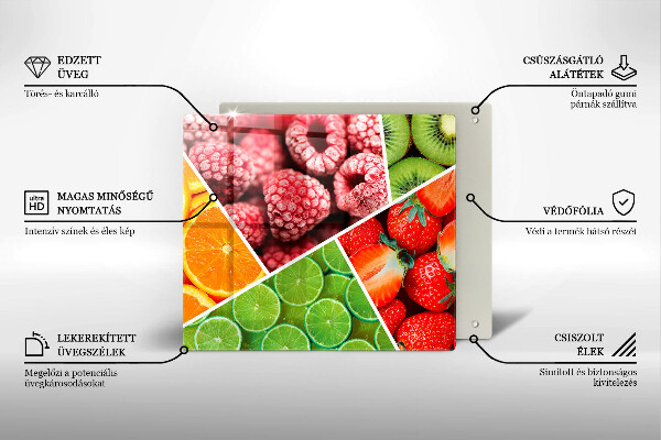 Kuchynská doska zo skla Farebné ovocie