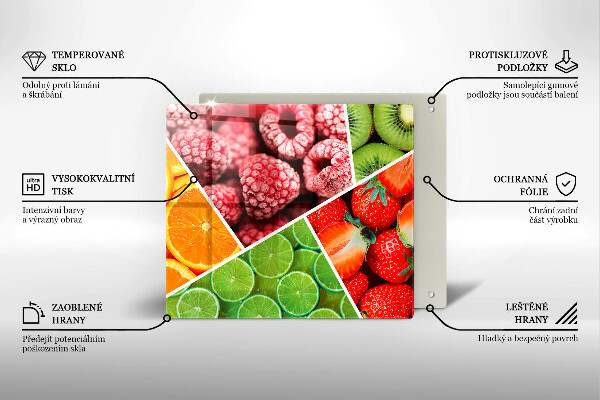Kuchynská doska zo skla Farebné ovocie