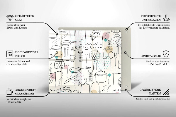 Sklenená doska na krájanie Kuchynské doplnky