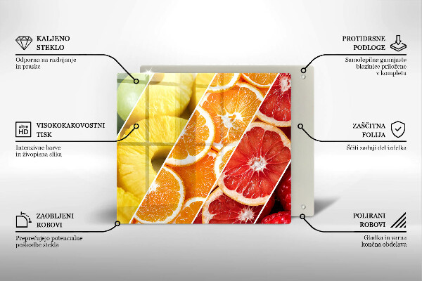 Sklenená doska na krájanie Farebné ovocie