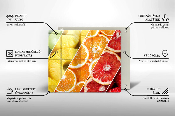 Sklenená doska na krájanie Farebné ovocie