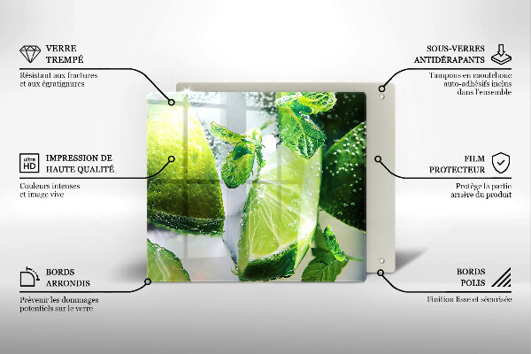 Sklenená doska na krájanie Voda s vápnom a ľadom