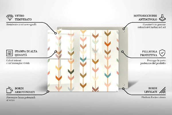 Sklenená doska na krájanie Geometrické prvky