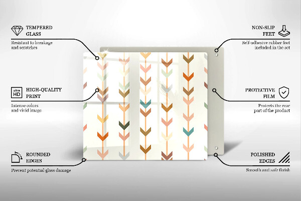 Sklenená doska na krájanie Geometrické prvky