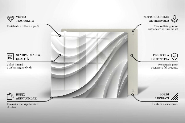 Sklenená doska na krájanie Geometrické čiary