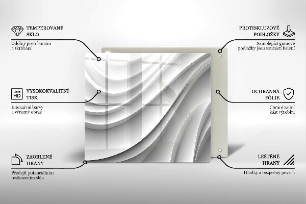 Sklenená doska na krájanie Geometrické čiary