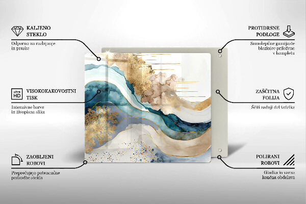 Sklenená doska na krájanie Farebný mramor