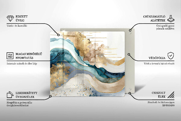 Sklenená doska na krájanie Farebný mramor