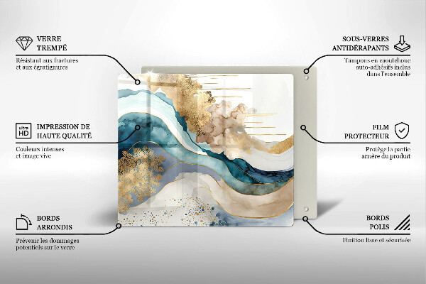 Sklenená doska na krájanie Farebný mramor