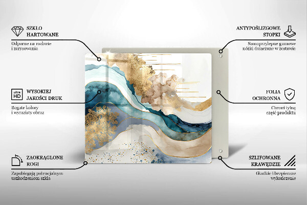 Sklenená doska na krájanie Farebný mramor