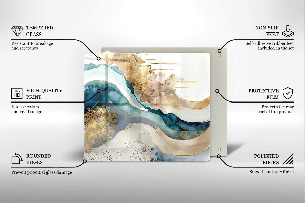 Sklenená doska na krájanie Farebný mramor