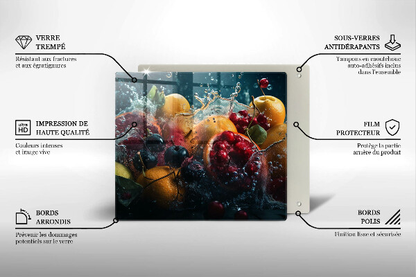 Sklenená doska na krájanie Ovocie vo vode