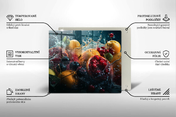 Sklenená doska na krájanie Ovocie vo vode