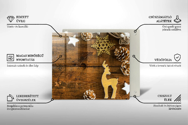 Sklenená doska na krájanie vianočné dekorácie