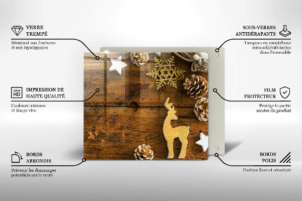 Sklenená doska na krájanie vianočné dekorácie