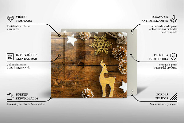 Sklenená doska na krájanie vianočné dekorácie