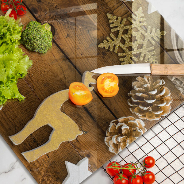 Sklenená doska na krájanie vianočné dekorácie