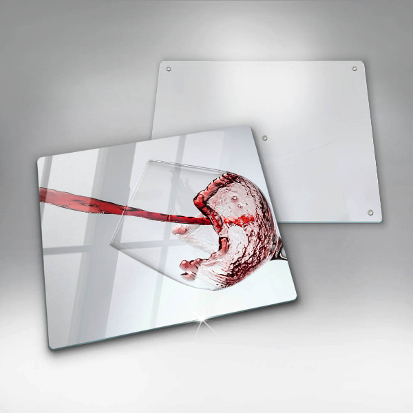 Sklenená doska na krájanie červené víno