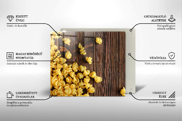Sklenená doska na krájanie Cestoviny na stole