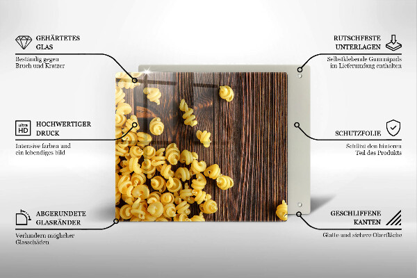 Sklenená doska na krájanie Cestoviny na stole