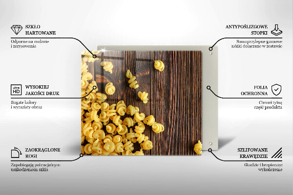 Sklenená doska na krájanie Cestoviny na stole