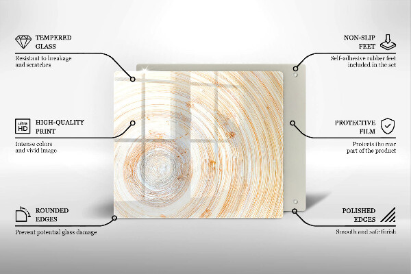 Sklenená doska na krájanie Textúra dreva