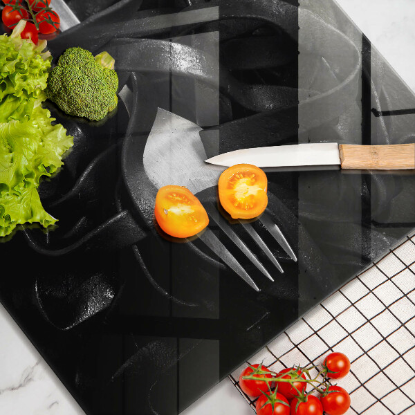 Sklenená doska na krájanie Čierne cestoviny Tagliatelle