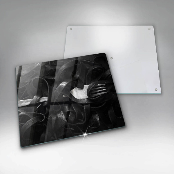 Sklenená doska na krájanie Čierne cestoviny Tagliatelle