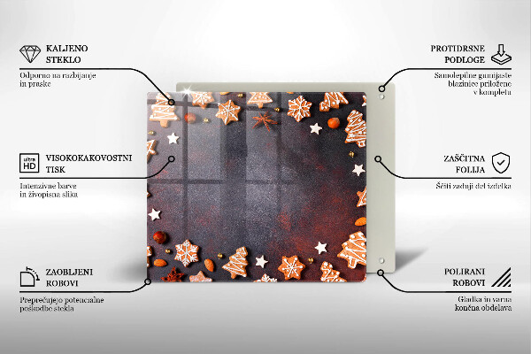 Sklenená doska na krájanie Perníkové Vianoce