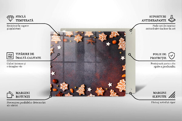 Sklenená doska na krájanie Perníkové Vianoce