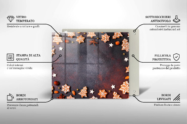 Sklenená doska na krájanie Perníkové Vianoce