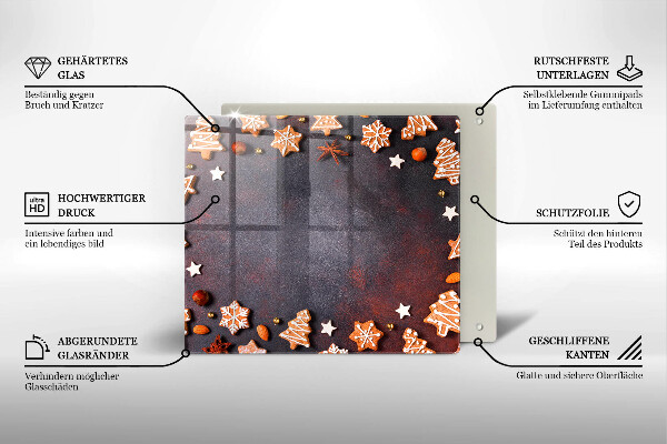 Sklenená doska na krájanie Perníkové Vianoce