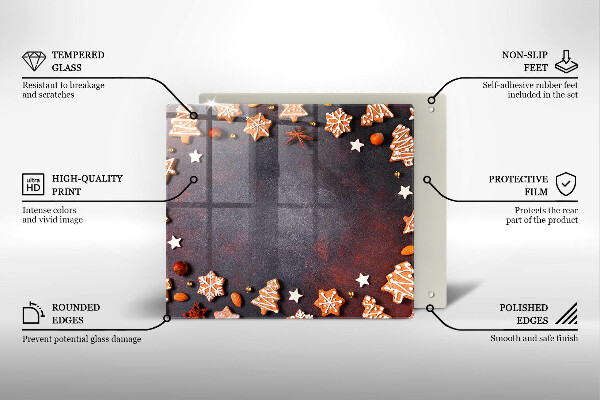 Sklenená doska na krájanie Perníkové Vianoce