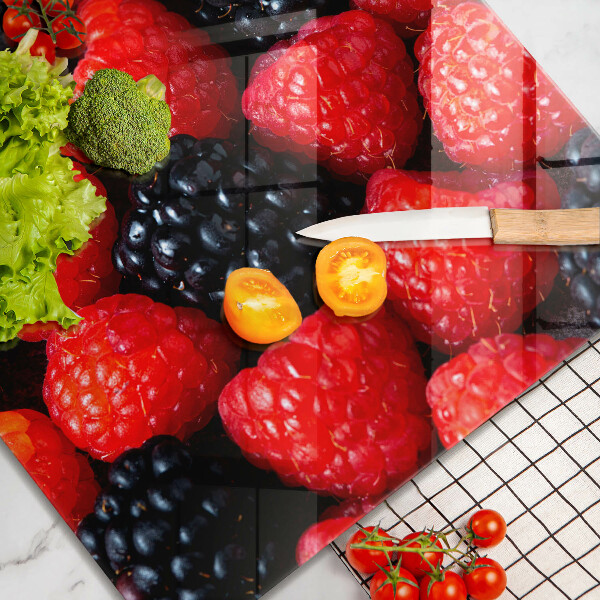 Sklenená doska na krájanie Maliny a černice