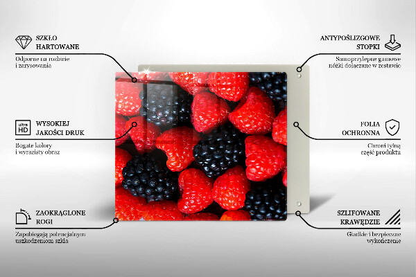 Sklenená doska na krájanie Maliny a černice