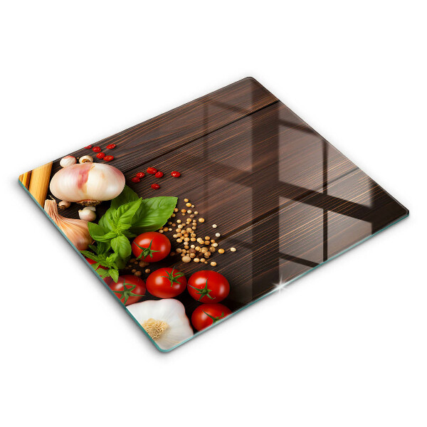 Sklenená doska na krájanie Zelenina na stole