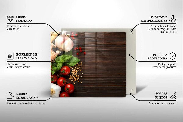 Sklenená doska na krájanie Zelenina na stole