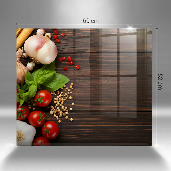 Sklenená doska na krájanie Zelenina na stole