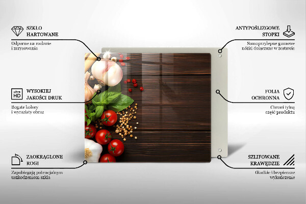 Sklenená doska na krájanie Zelenina na stole