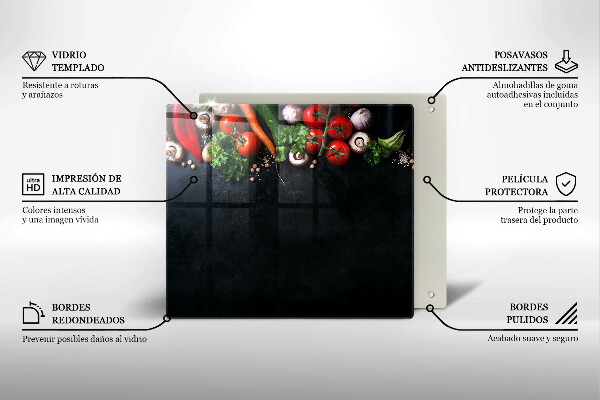 Sklenená doska na krájanie Farebná zelenina